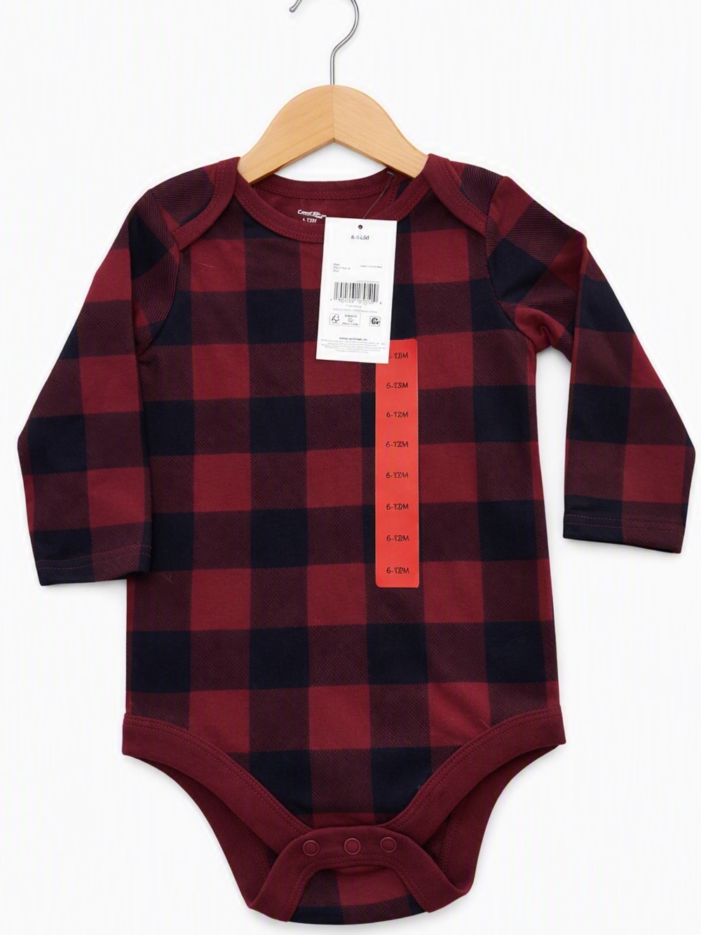 10/$15 NWT George Red and Black Buffalo Plaid Long Sleeve Bodysuit